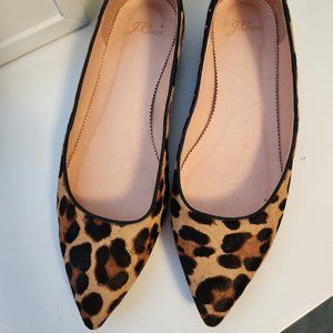 J. Crew Leopard Print Calf Hair Flats NEW 8.5